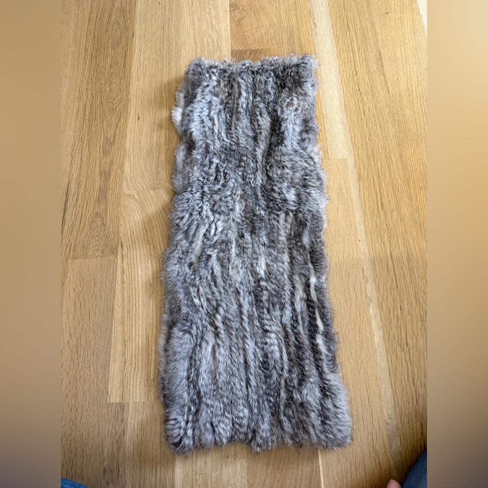 Rabbit Fur Knit Infinity Scarf - Picture 2 of 3